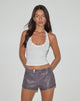 Bild von Jarli Hot Pants in Distressed PU Washed Plum