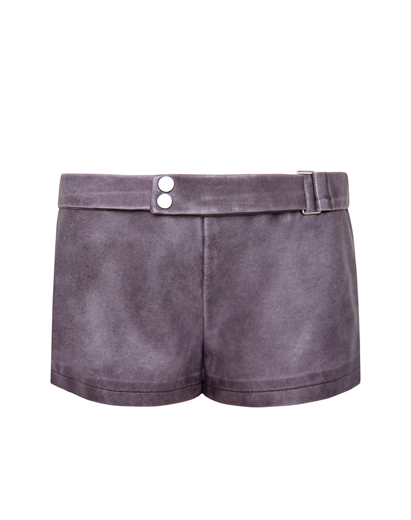 Bild von Jarli Hot Pants in Distressed PU Washed Plum