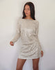 Image of Jasilia Langärmeliges Minikleid in Neutral Pailletten