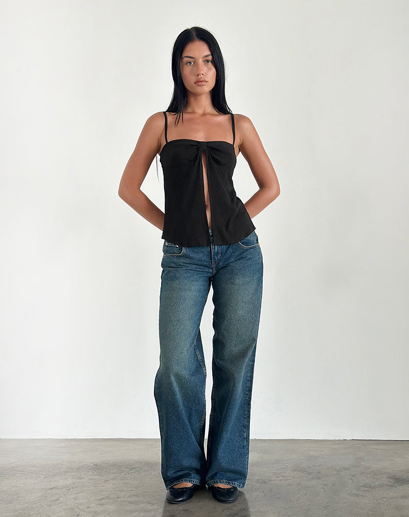 Bild von Jastipa Longline Schmetterlings-Top in Schwarz