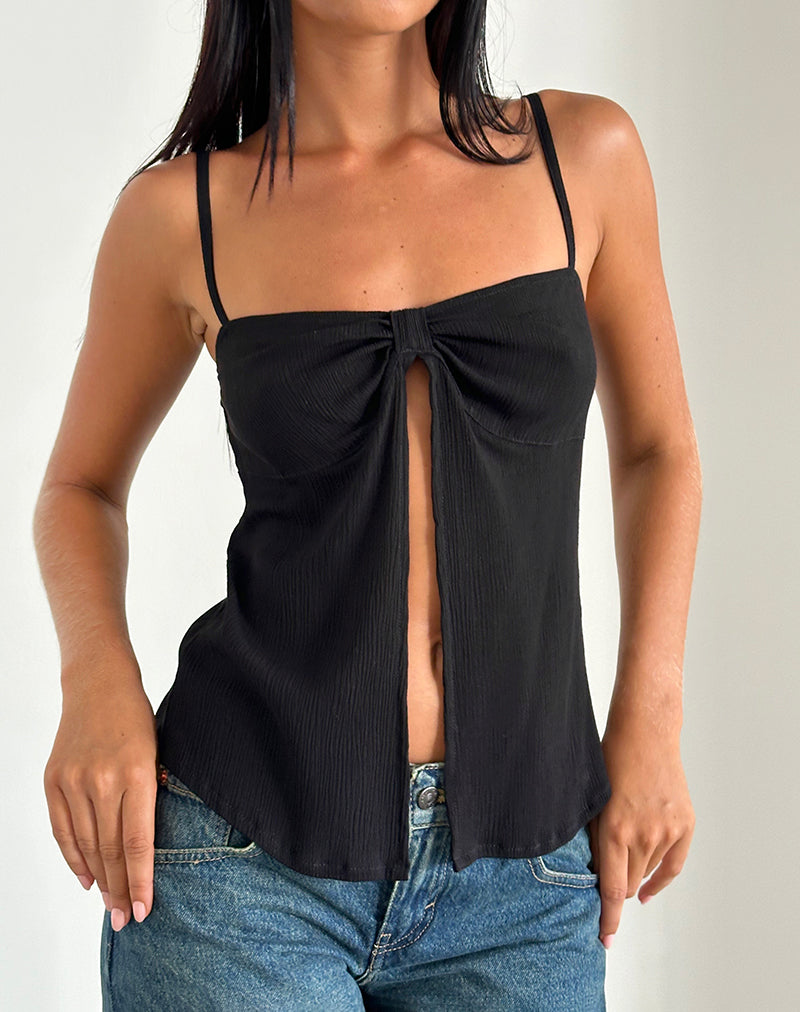 Bild von Jastipa Longline Schmetterlings-Top in Schwarz