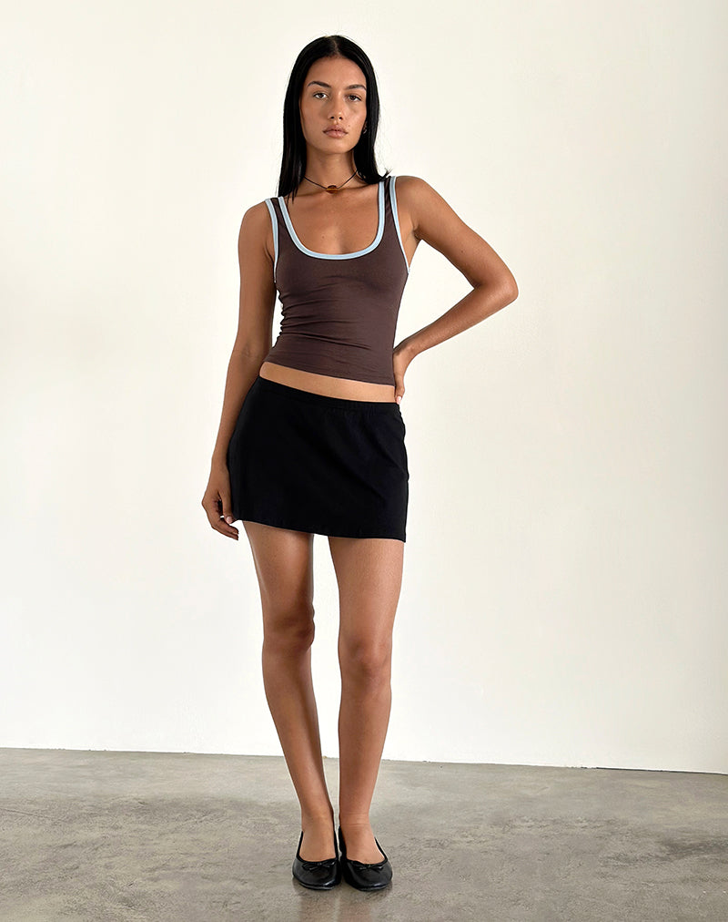 Bild von Jastiya Top in Braun mit Nantucket Blau Bindung