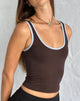 Bild von Jastiya Top in Braun mit Nantucket Blau Bindung