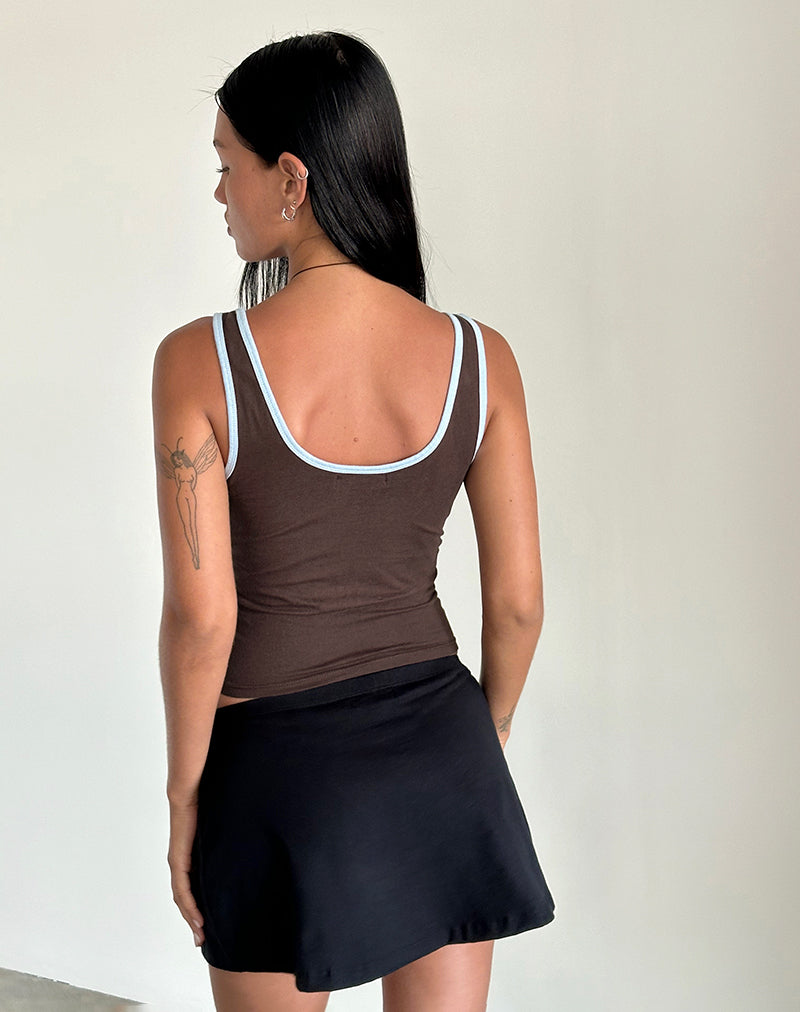 Bild von Jastiya Top in Braun mit Nantucket Blau Bindung