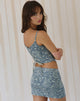 Bild von Jatemi Korsett-Top in Blau Ornate Print