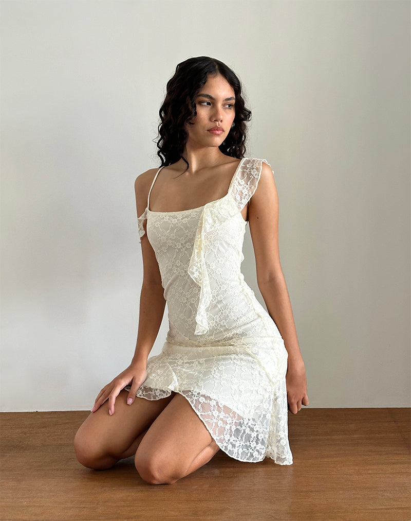 Image of Jati Minikleid aus weißer Canina-Rosen-Spitze