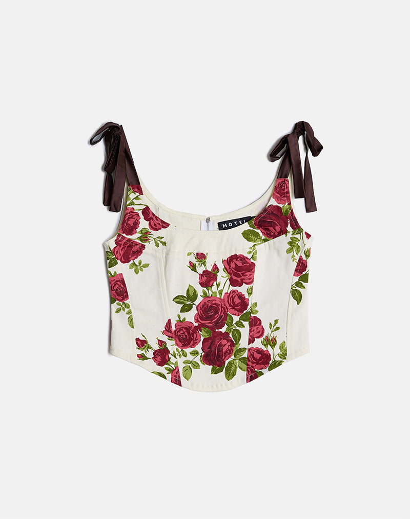 Bild von Jatmi Korsett Top in Bouquet Roses Creme