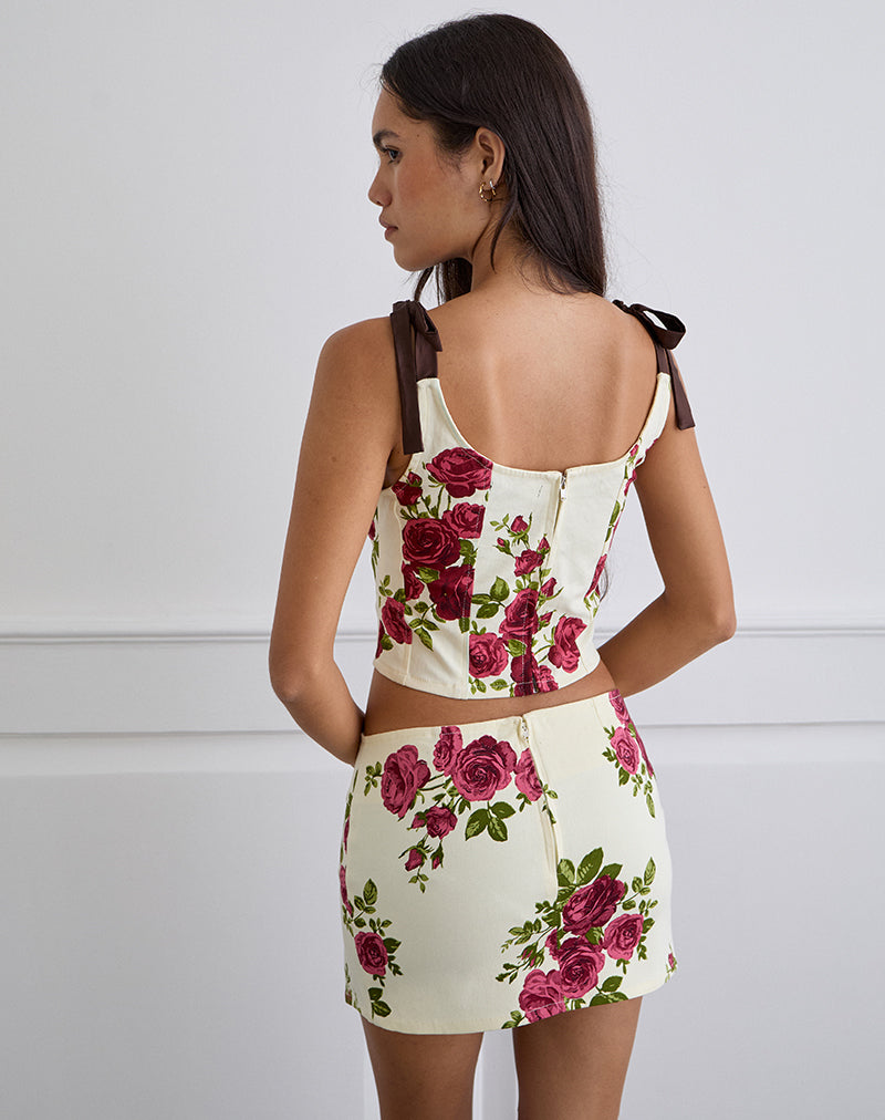 Bild von Jatmi Korsett Top in Bouquet Roses Creme