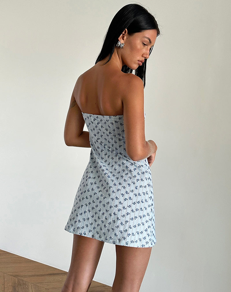 Bild von Javaya Bandeau-Minikleid mit floralem Streifen