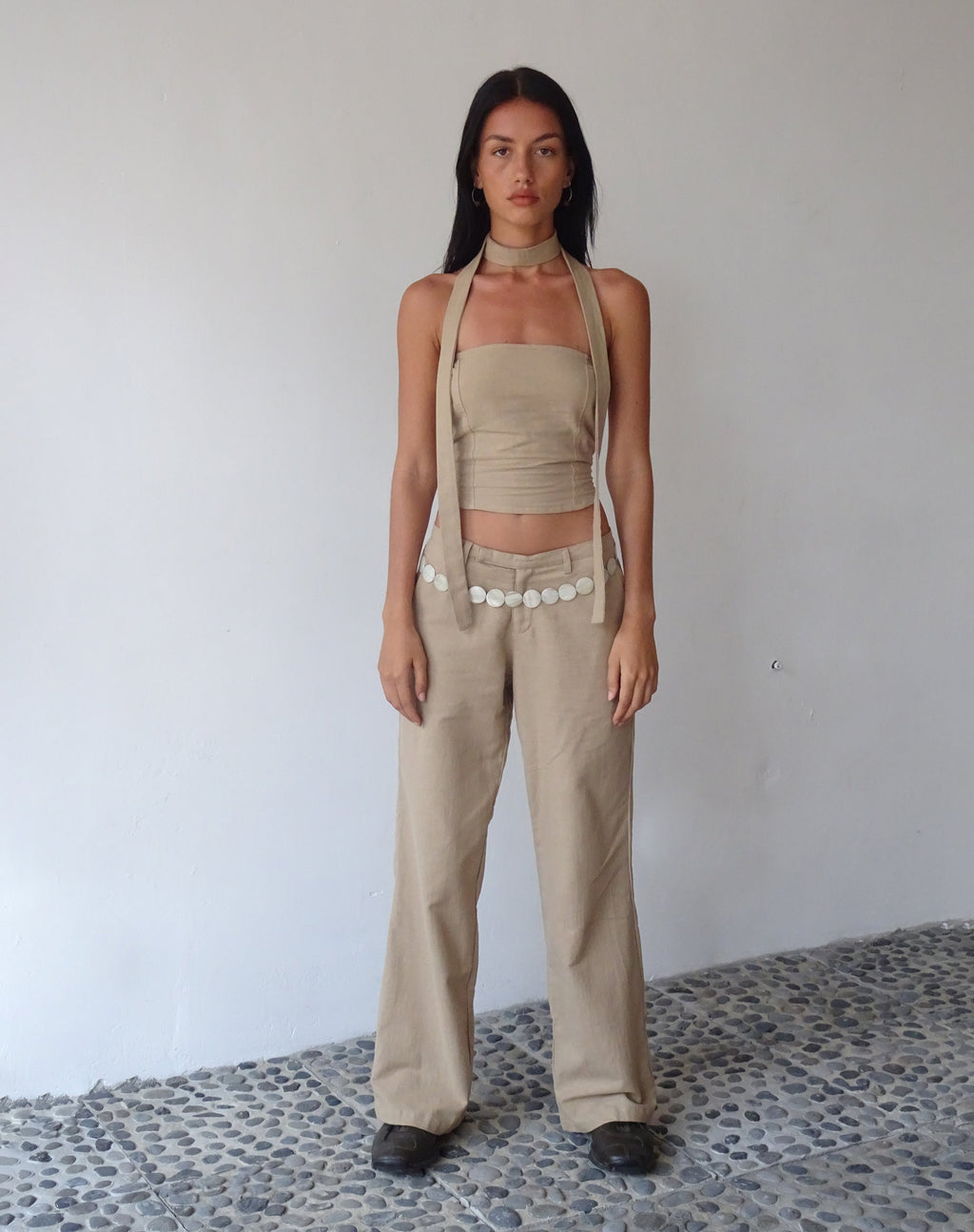 MOTEL X JACQUIE Jawi-Hose in hellem Taupe