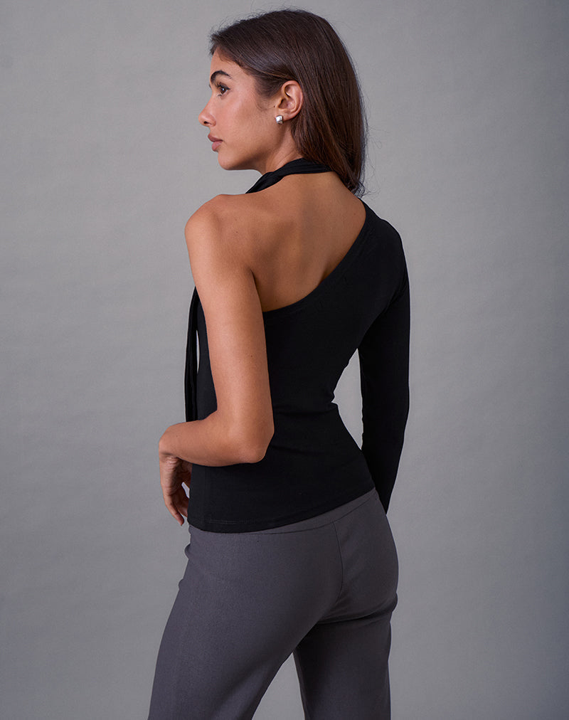 Image of Jayahe Einärmeliges Top aus Rayon Jersey Schwarz