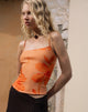 Bild von Jefita Cami Top in Aquarell Hibiskus Orange