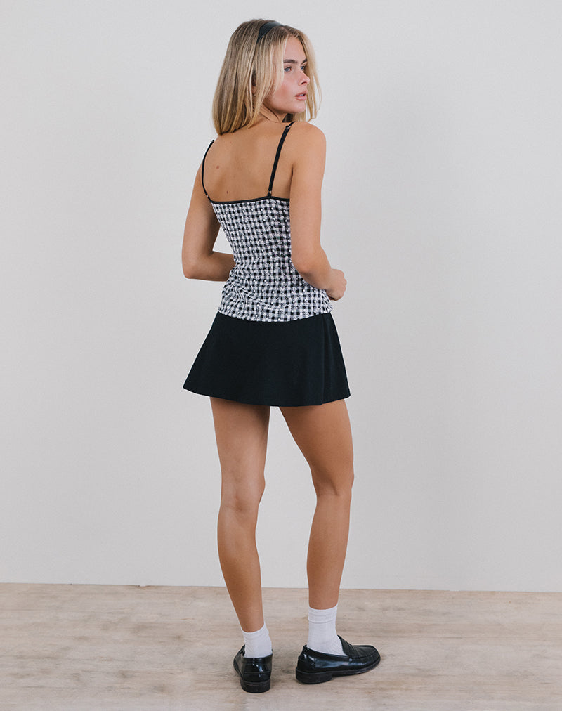 Bild von Jeiha Cami Top in Floral Gingham Schwarz