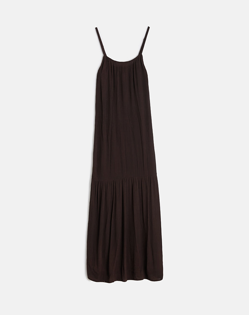 Image of Jenesis Maxikleid in Crinkle Bitterschokolade