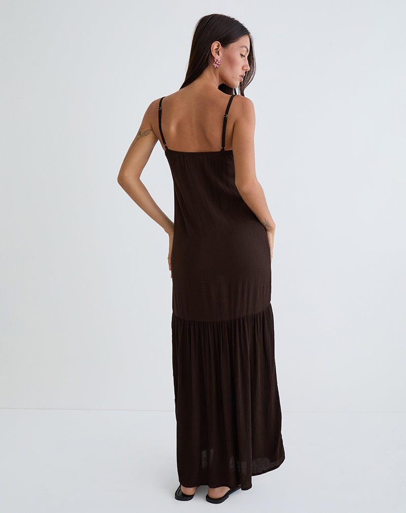 Image of Jenesis Maxikleid in Crinkle Bitterschokolade