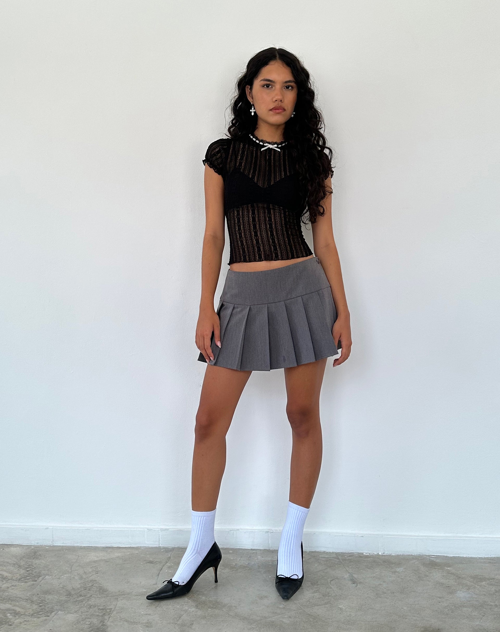 Image of Jennifer Ungefüttertes Top aus Spitze Schwarz