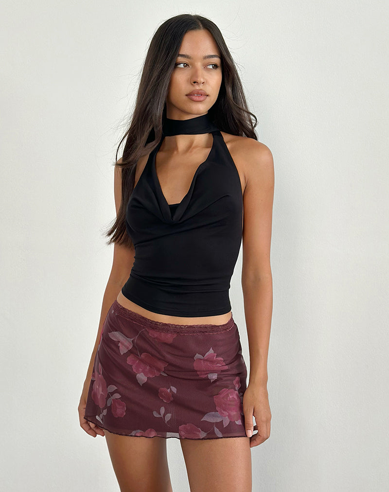 Jeor Minirock in Blooming Rose Burgundy