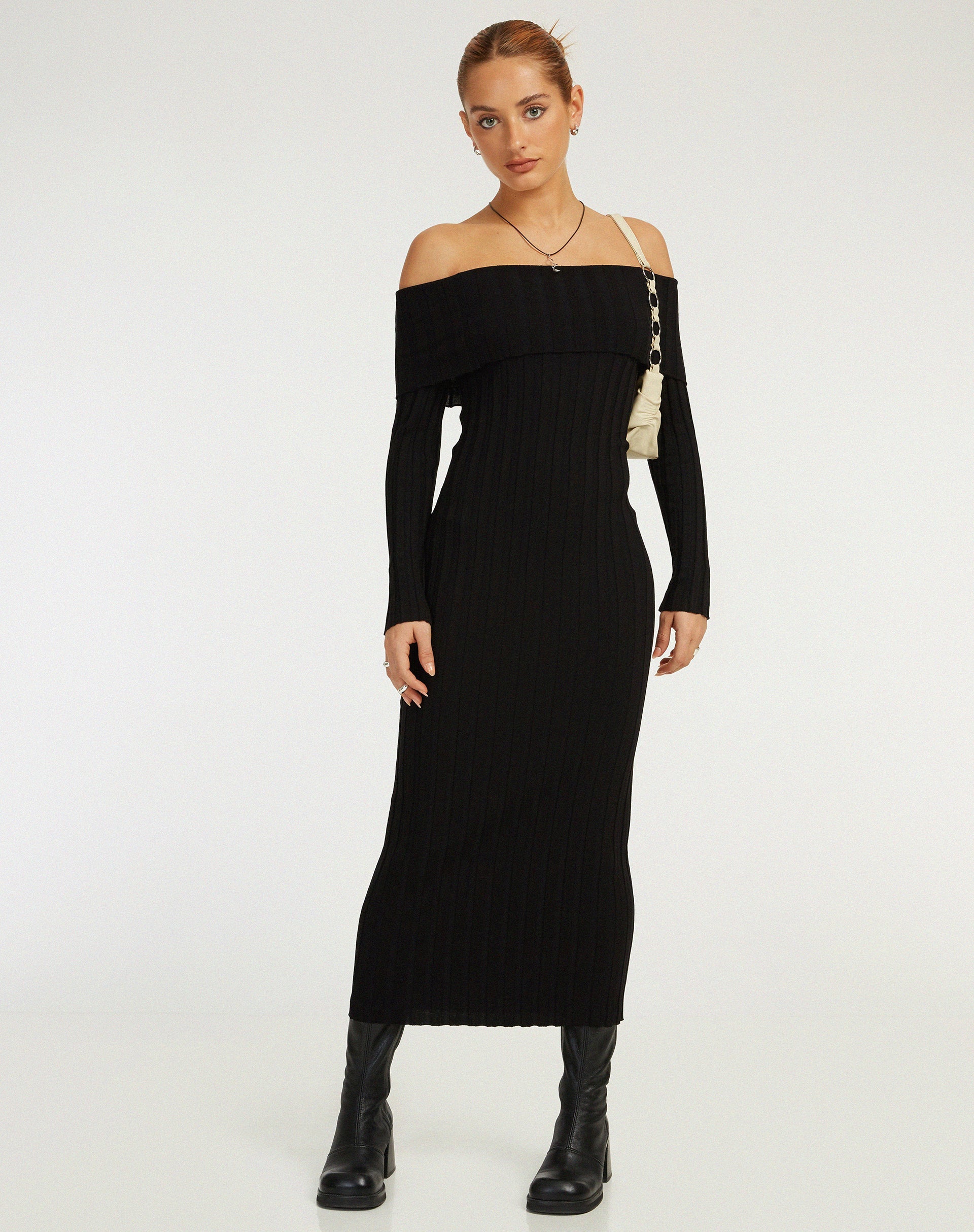 Bild von Jesuita Bardot Gestricktes Midikleid in Schwarz
