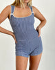 Bild von Jilia Playsuit in Crinkle Deep Blue mit Schleife