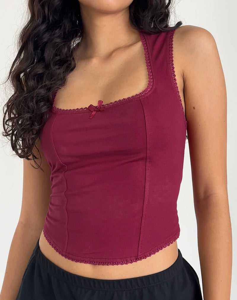 Jinisa Korsett-Top in Burgund