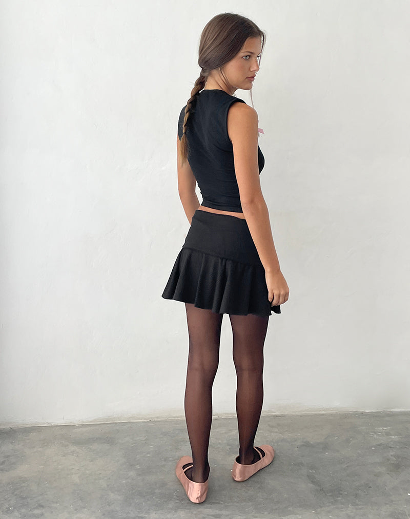 Image of Jiniso Crop Top in Schwarz mit rosa Schleifen