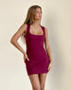 Bild von Jinsuen Bodycon Mini Dress in Lycra Burgundy