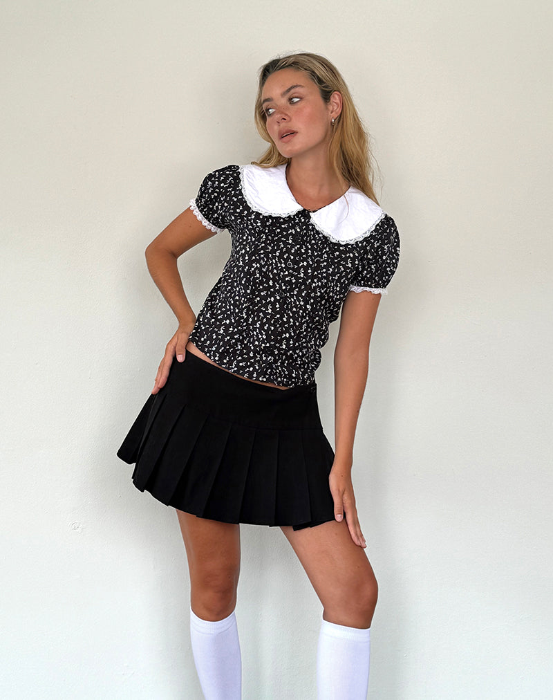 Bild von Jisoya Bluse in Schwarz Ditsy Romance