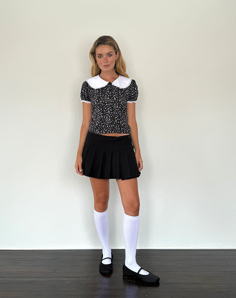 Bild von Jisoya Bluse in Schwarz Ditsy Romance