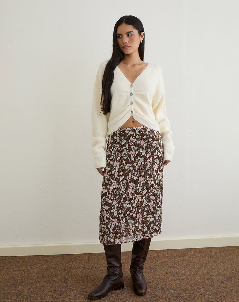 Bild von Jiyo Geraffte Strickjacke in Elfenbein