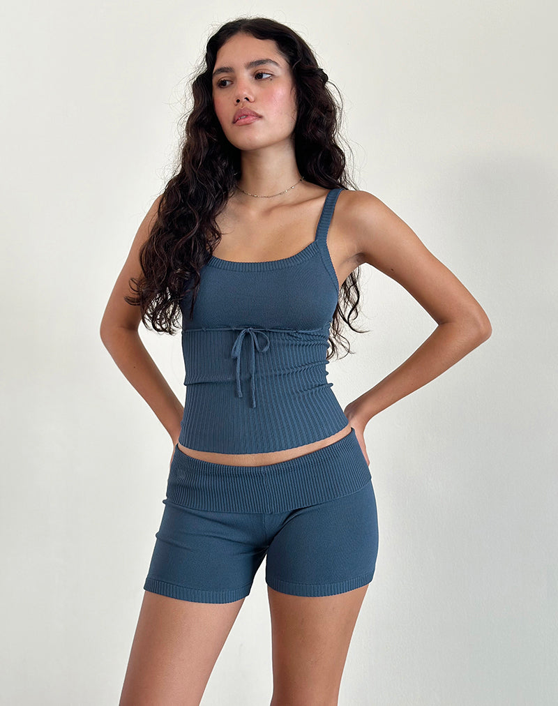 Hallie gestrickte Hot Pants in Ocean Storm