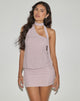 Image of Joanka Kleid mit Krawattenausschnitt aus schimmerndem Lurex Pink