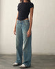 Bild von Low Rise Parallel Jeans in Vintage Blau Grün