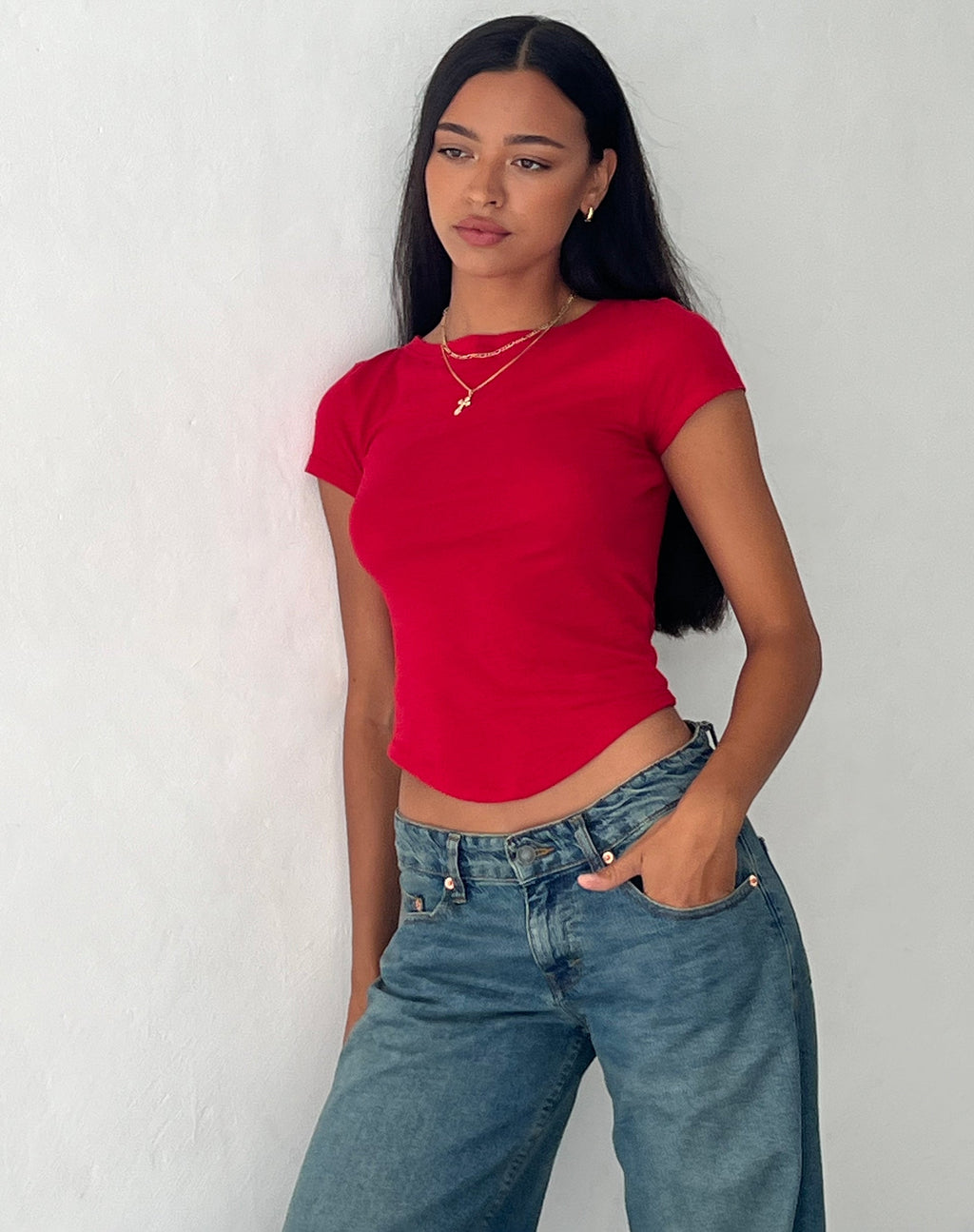 Jojes Jersey Tee in Tango Rot