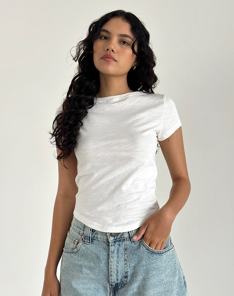 Jojes Jersey-Top in Weiß