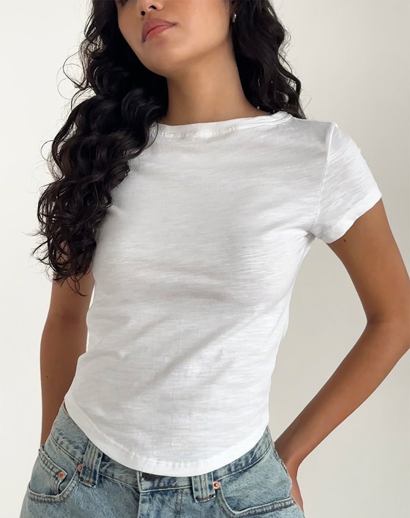 Jojes Jersey-Top in Weiß