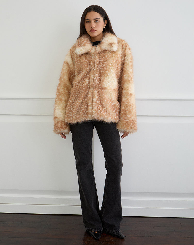 Bild von Joji Jacke in Beige Bambi Druck