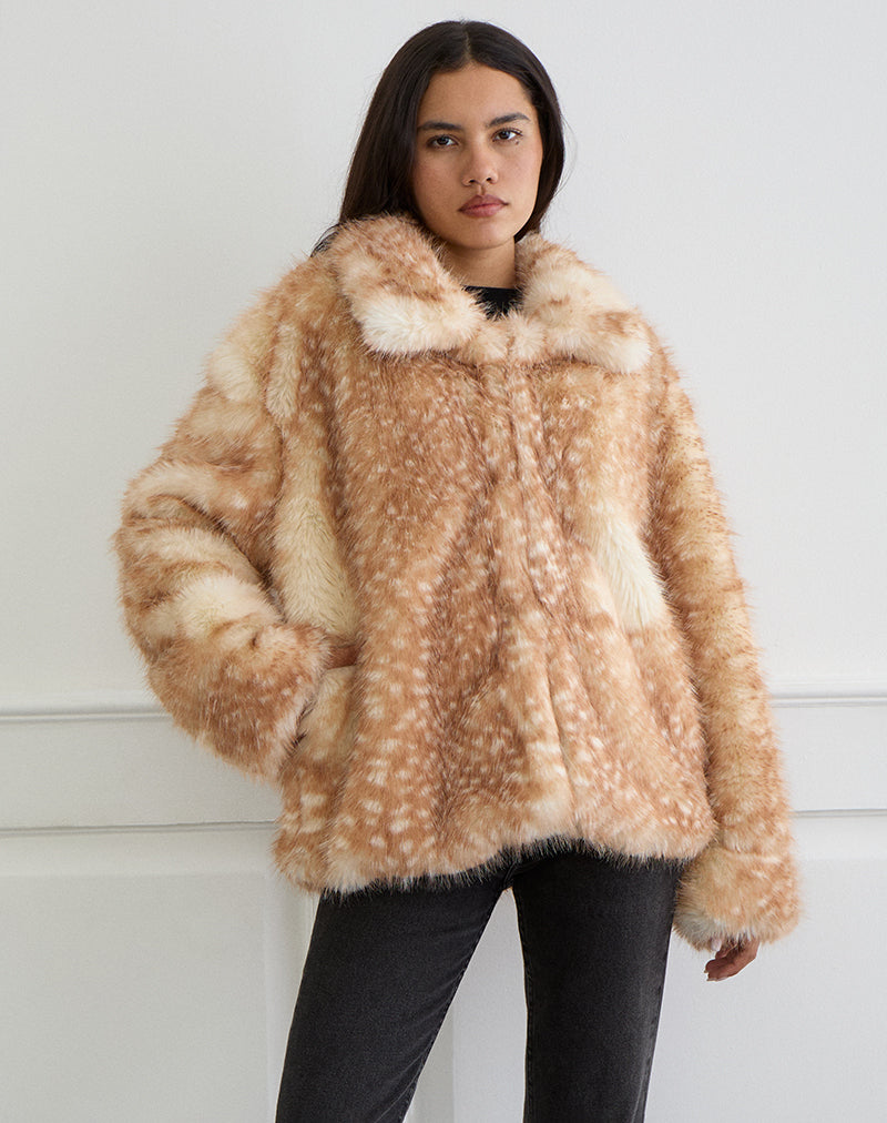 Joji Jacke in Beige mit Bambi-Print