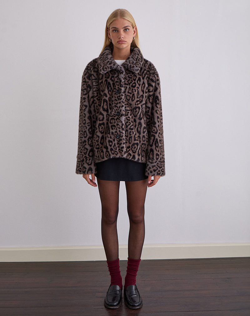 Image of Joji Jacke in Warm Grey Leopard