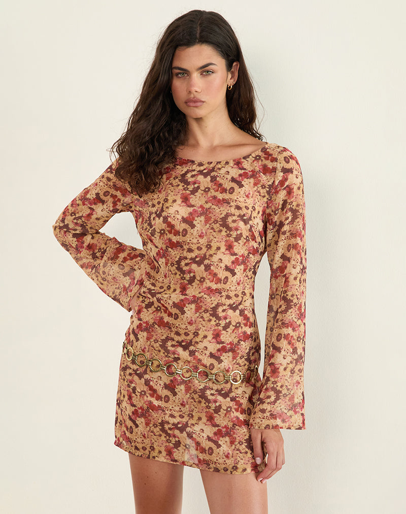 Bild von Jovia Minikleid aus Chiffon Rusty Flower