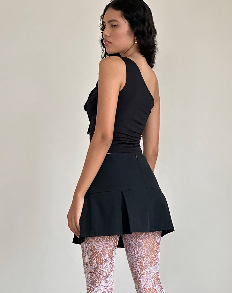 Bild von Jovie One Shoulder Slinky Bow Top in Schwarz