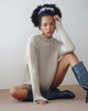 Image of Judah Übergroßer Pullover mit klobigem Rippenstrick in Ecru