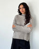 Image of Judah Übergroßer Pullover aus klobigem Rippenstrick in Hellgrau
