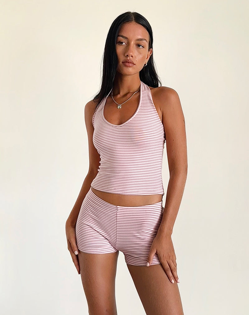 Abbildung von Sera Short in Rosa und Grau Jersey Stripe