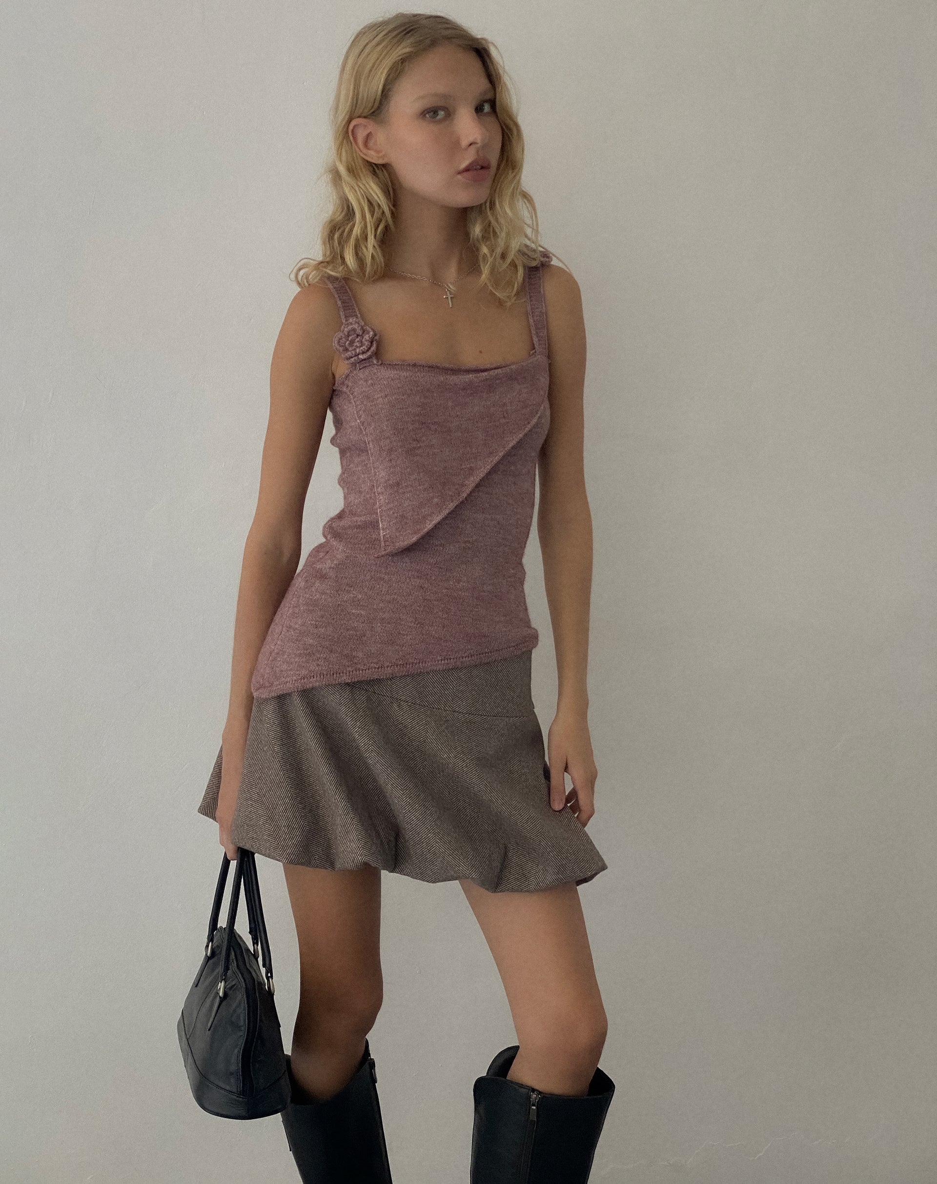 Bild von Juliet Rosette Cami Top in gestricktem Maroon