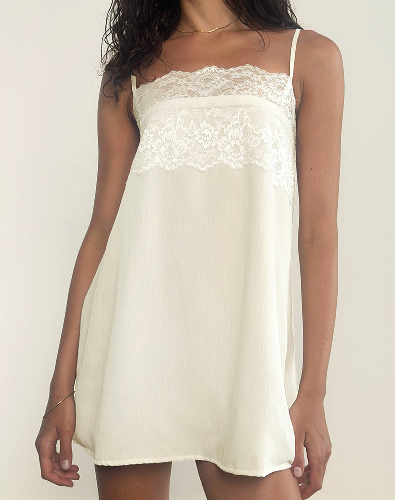 Bild von Juvia Babydoll Minikleid aus Chiffon Elfenbein