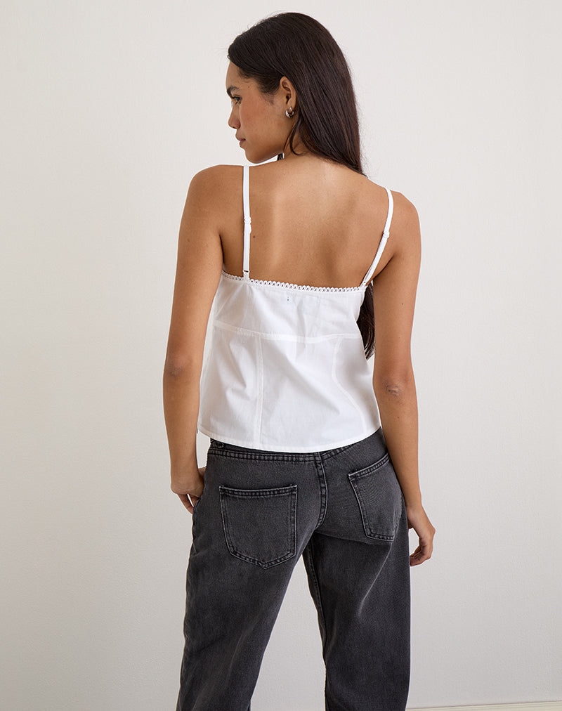 Bild von Jepuni Cami Top aus weißer Popeline