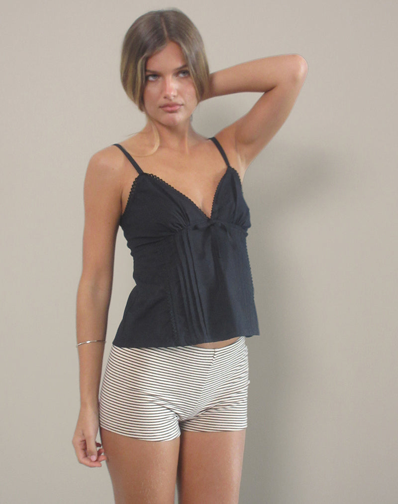 Bild von Jepuni Cami Top aus schwarzer Popeline