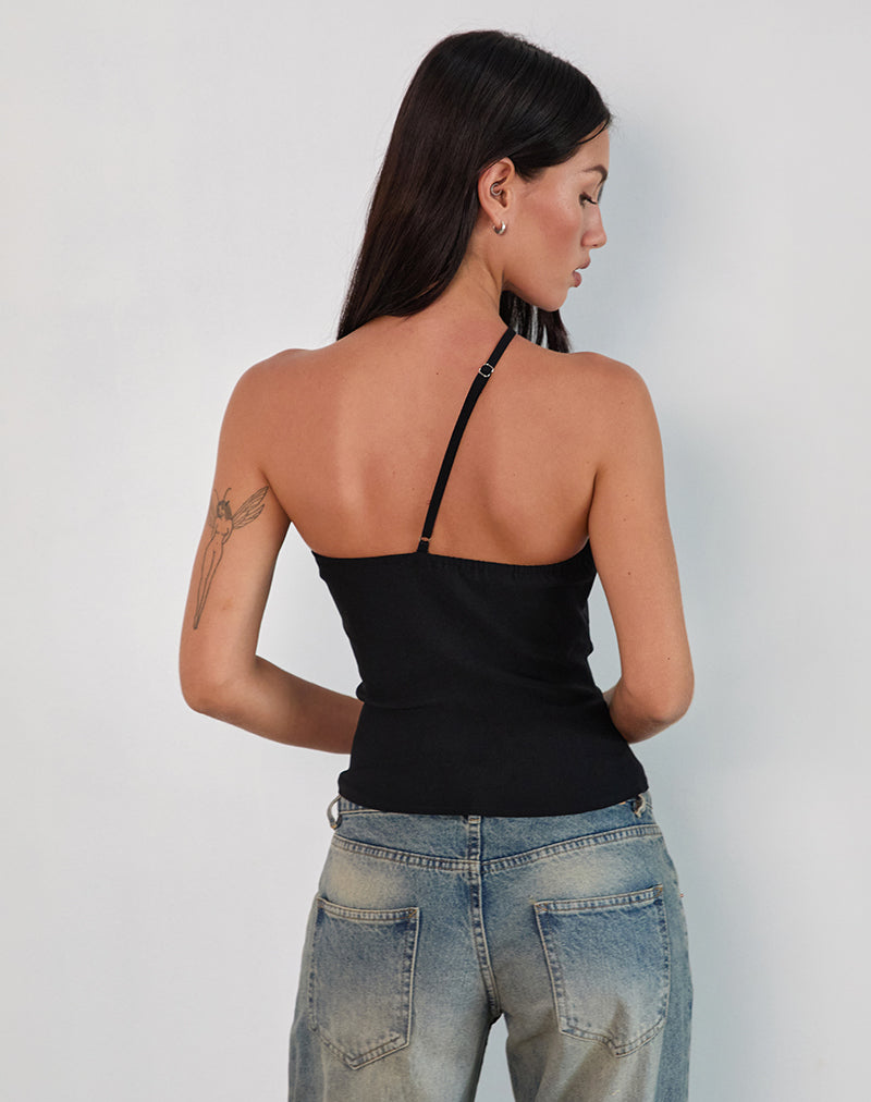 Image of Kacya Asymmetrisches Top in Schwarz mit Schnalle