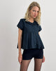 Image of Kaelis Faltenbluse aus Popeline Dunkelmarine