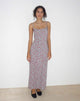 Image of Kafka Maxi Slip Kleid in Blau Floral Ditsy